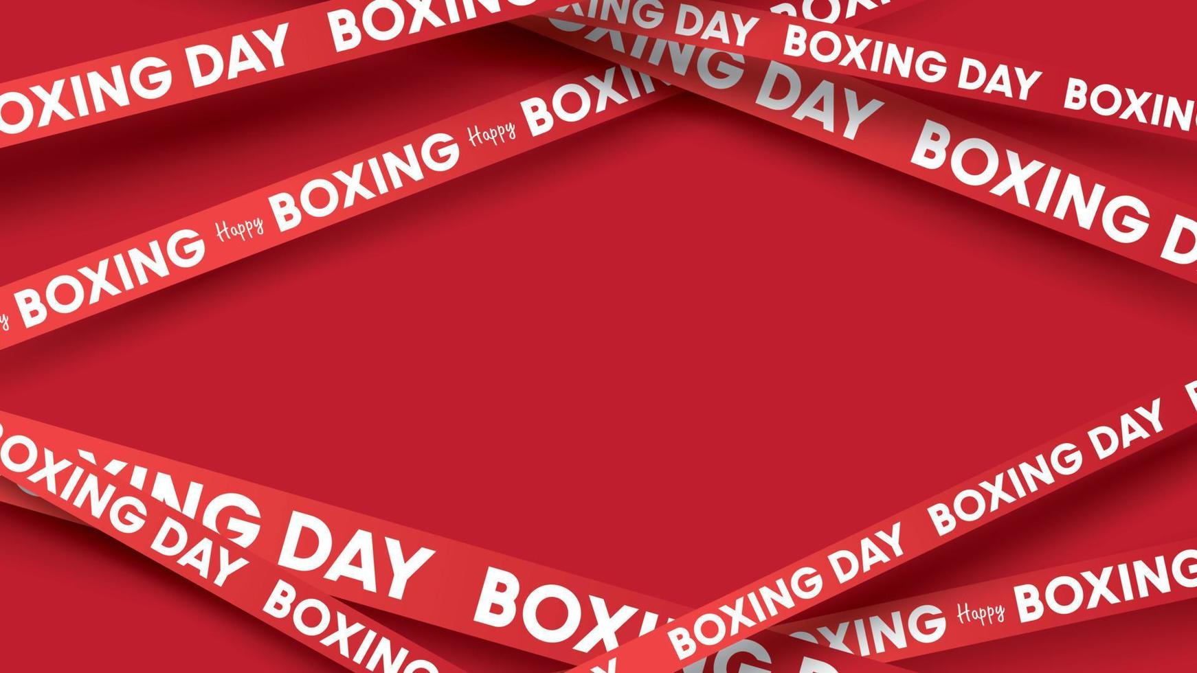 Boxing day vector illustration.Typography combined in a shape of ribbon and text with paper art and craft style