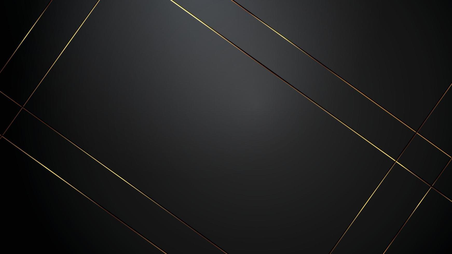 luxury black background banner vector illustration with gold strip art deco black color