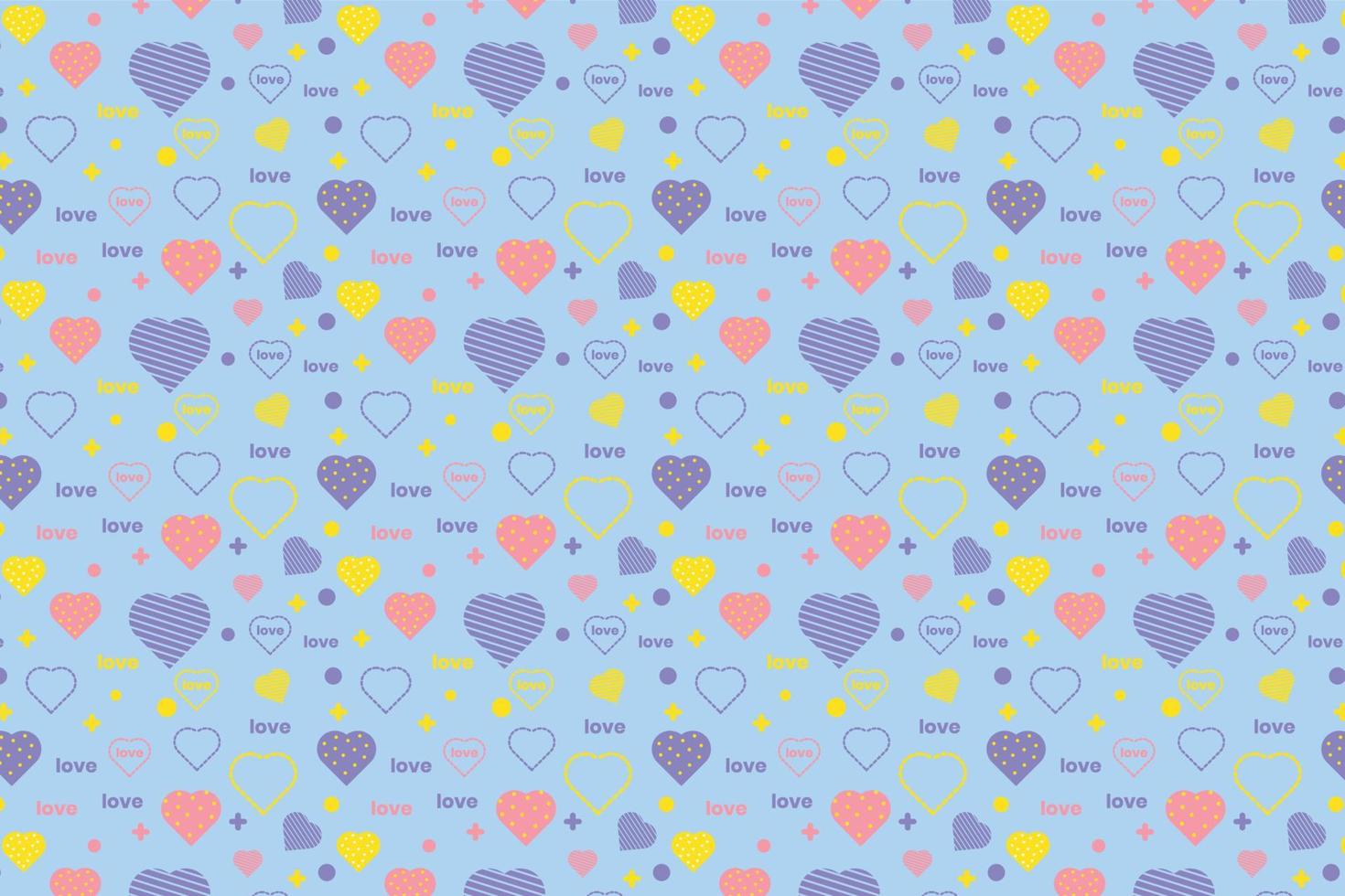 Cute love pattern vector with heart shapes and envelope icons. Minimal love pattern decoration on a white background. Endless love element design for book covers and wallpapers for valentine.