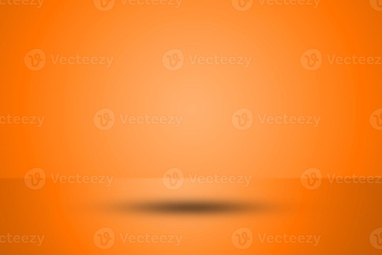Empty orange floor gradient color abstract background with shadow photo