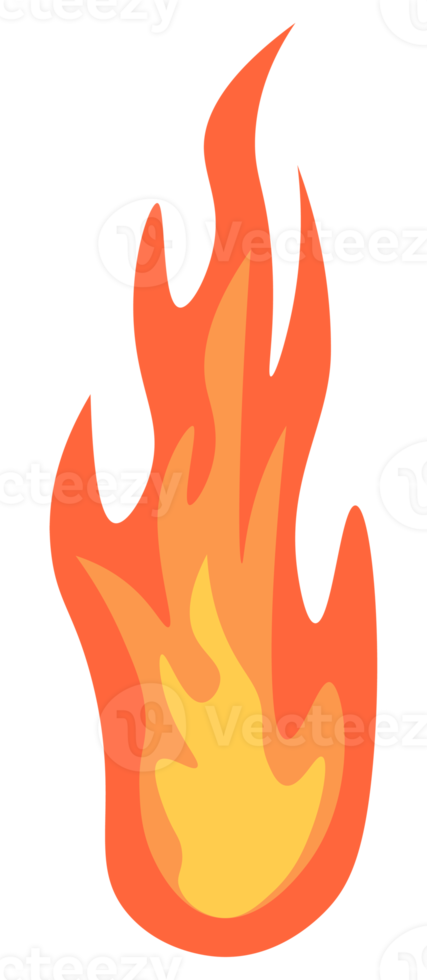 Flame Fire Icon. Colorful png illustration.