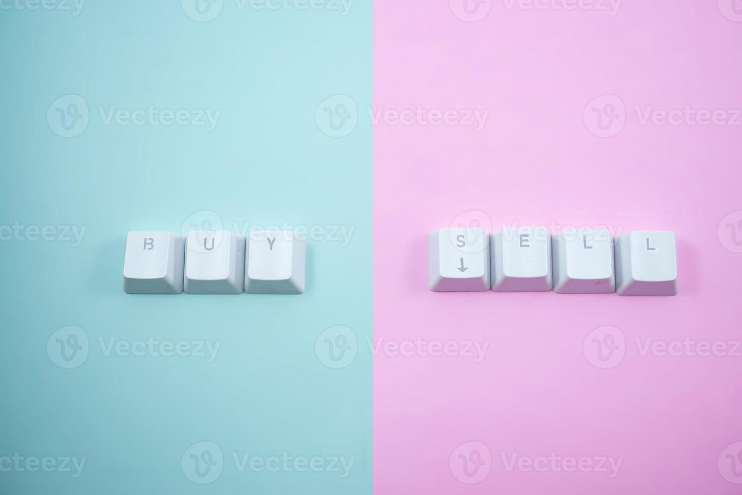 Buy and sell button on computer keyboard keys photo