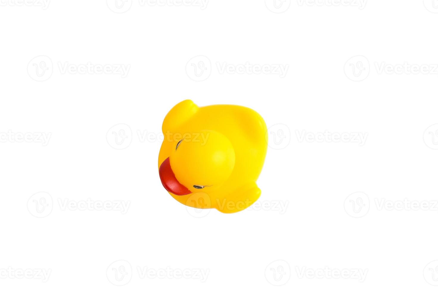 Yellow rubber duck toddler toy used to play in the bath photo
