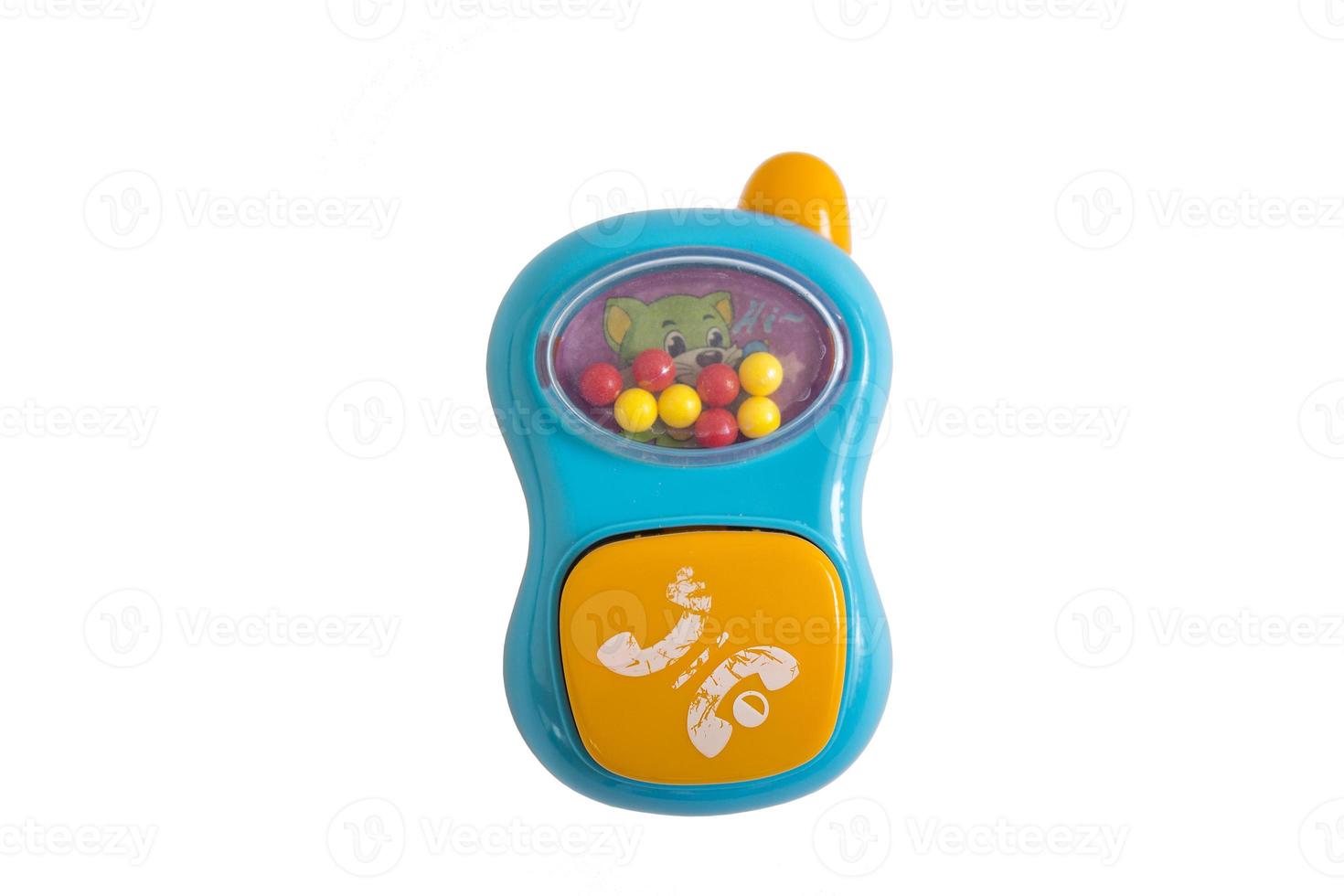 Toddler toy cell phone shape with rattles on screen photo