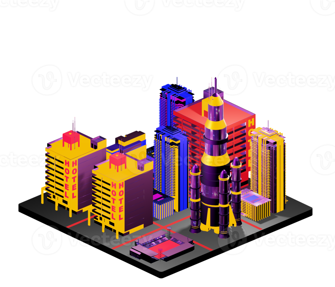 Isometric building arrangement png