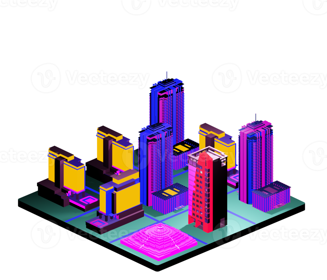 Isometric building arrangement png