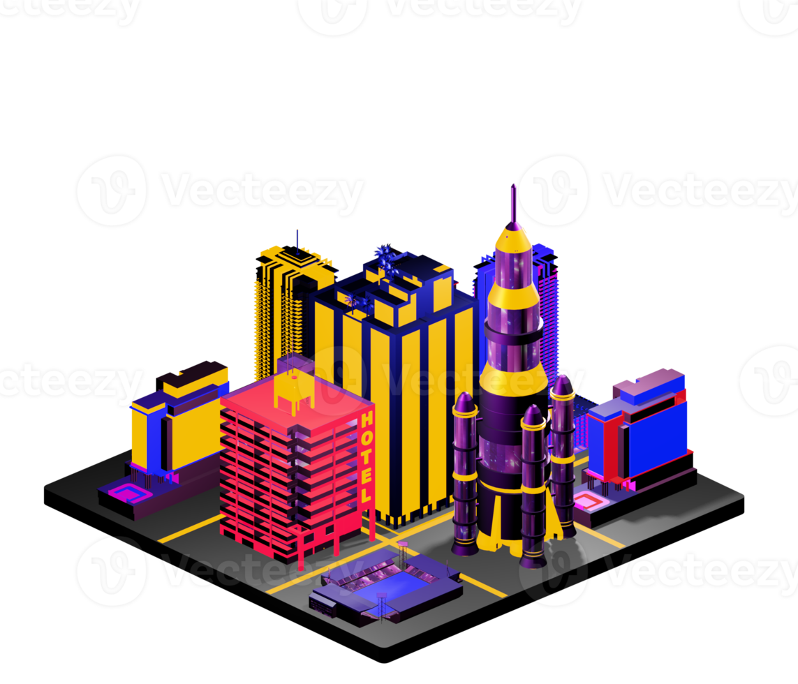 Isometric building arrangement png