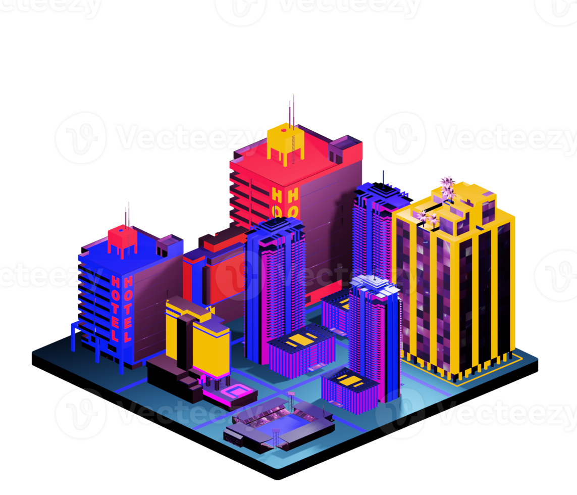 Isometric building arrangement png