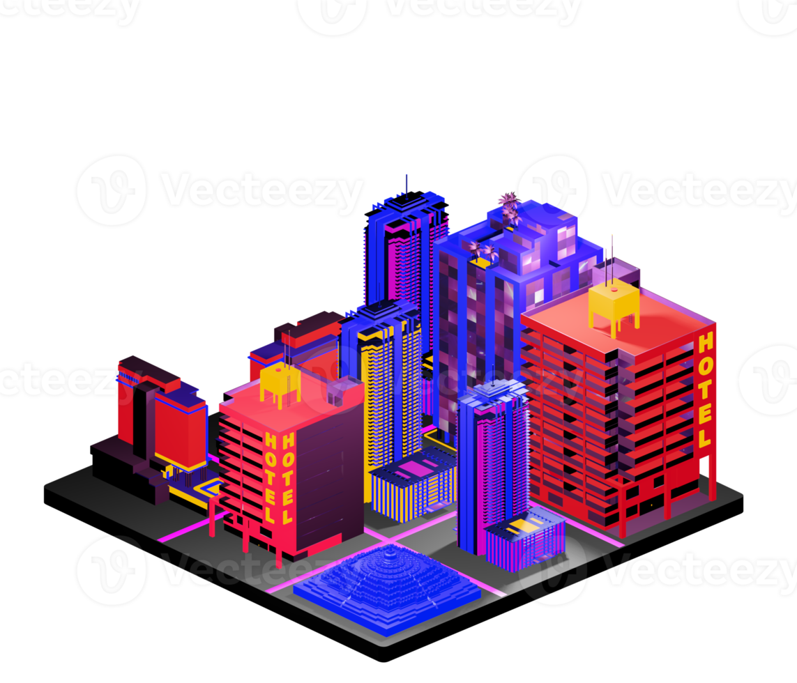 Isometric building in retro style png