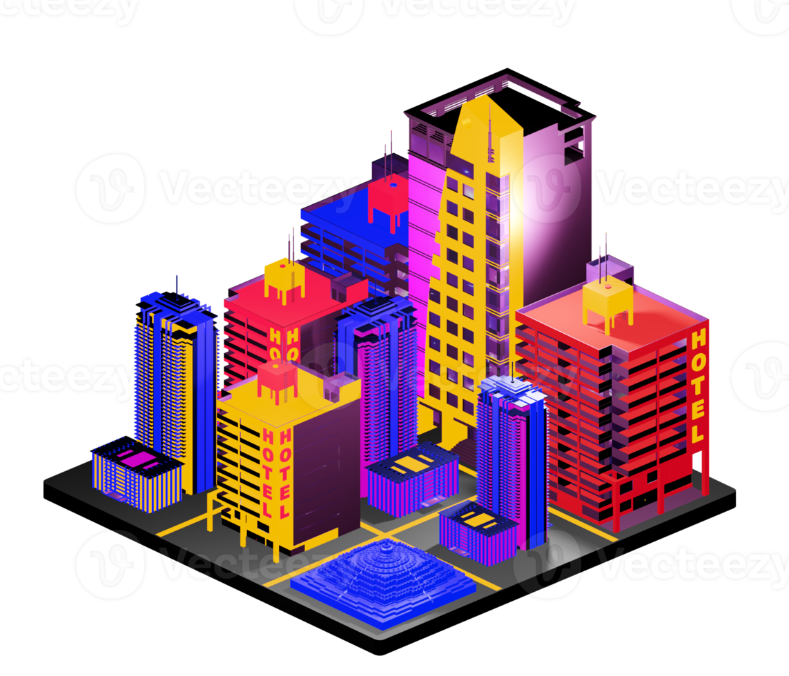 Isometric building in retro style png