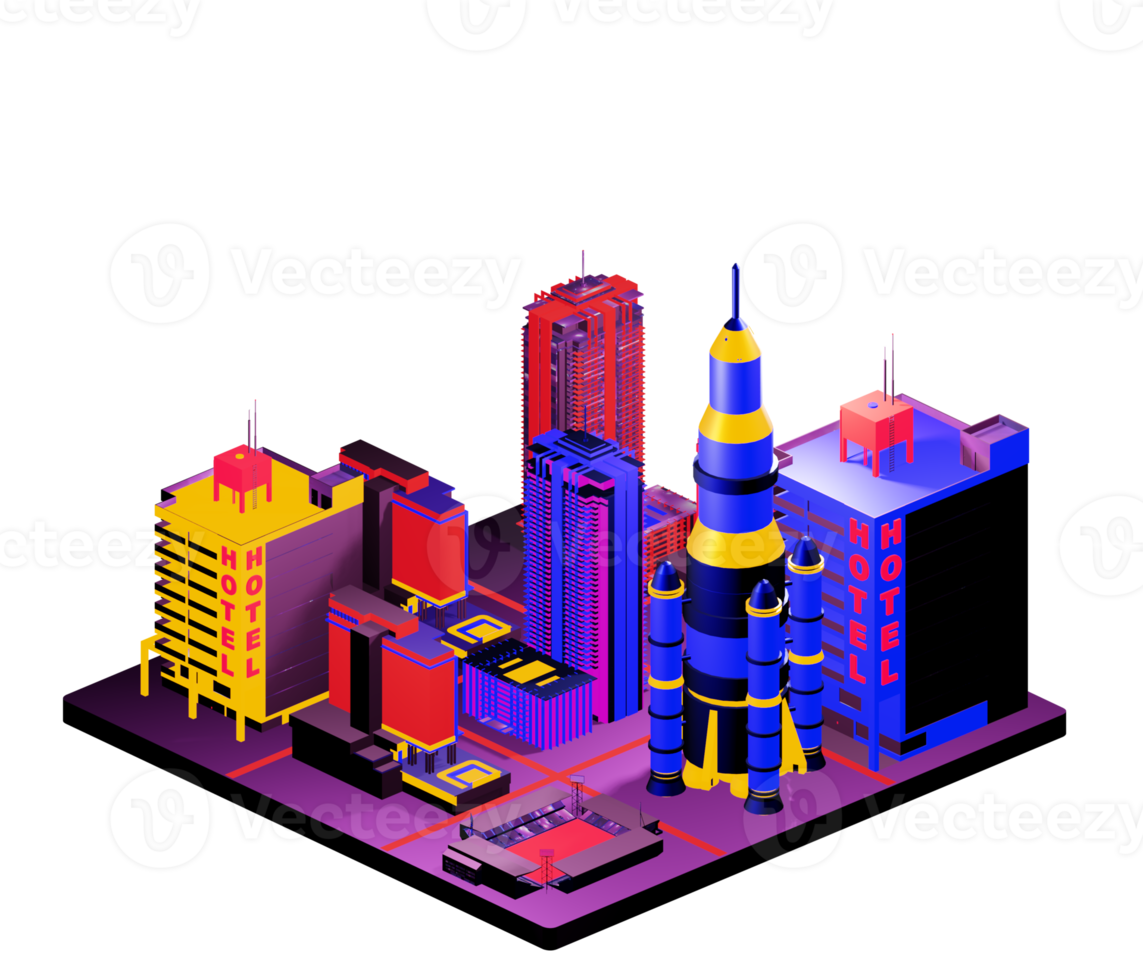 Isometric building arrangement png