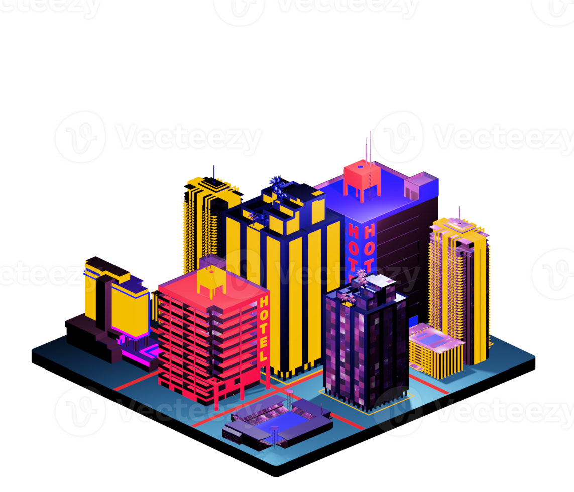Isometric building arrangement png