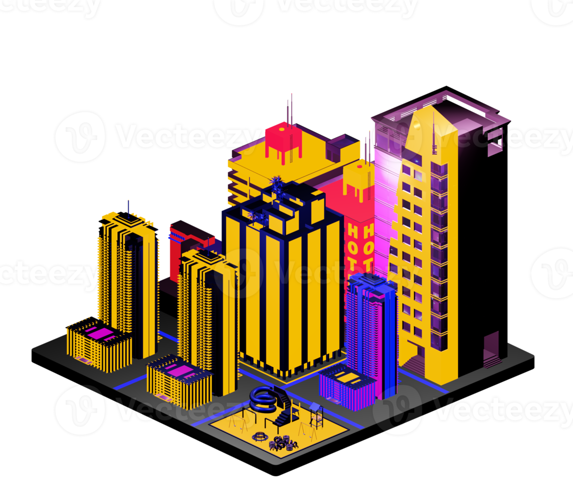 Isometric building in retro style png