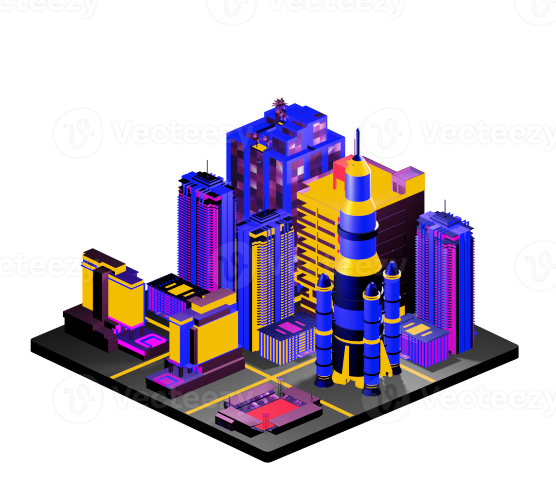 Isometric building arrangement png