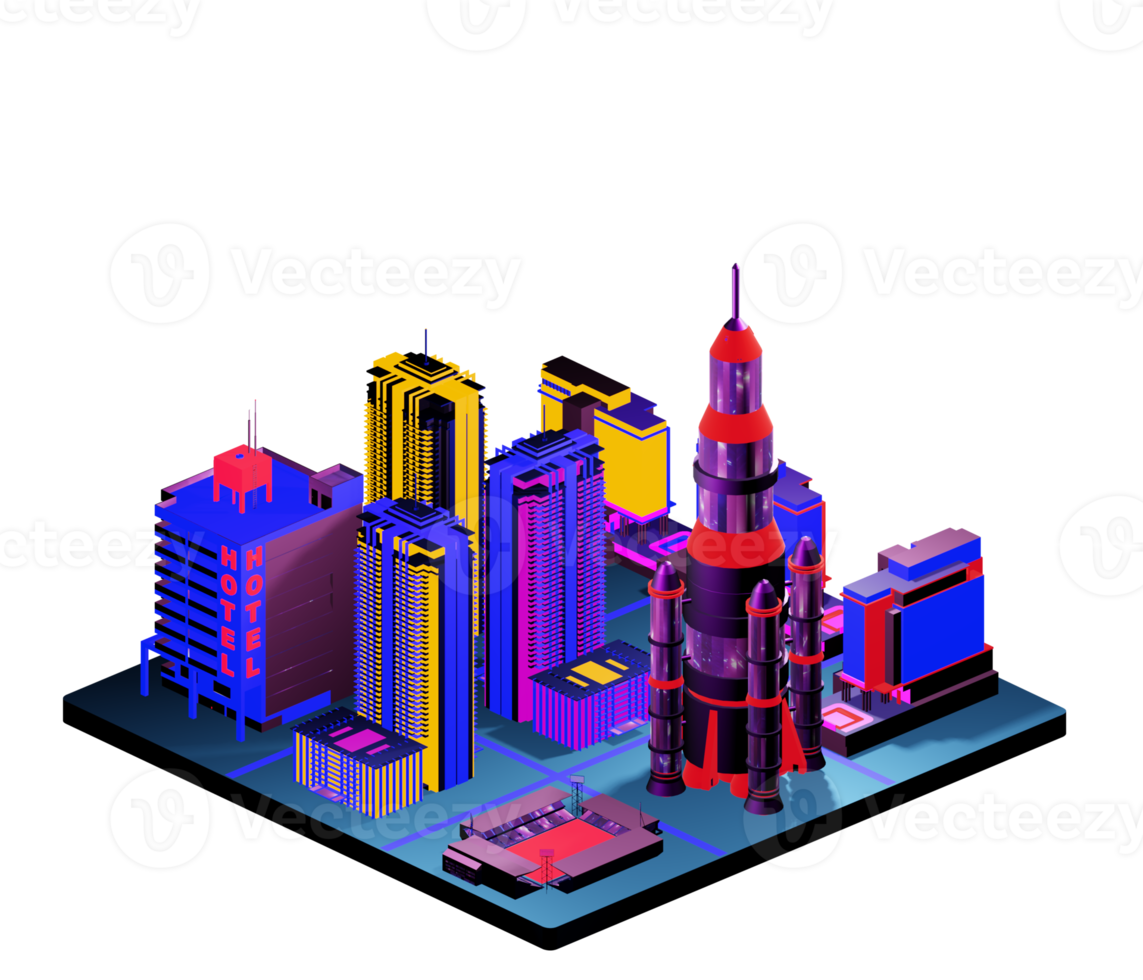 Isometric building arrangement png