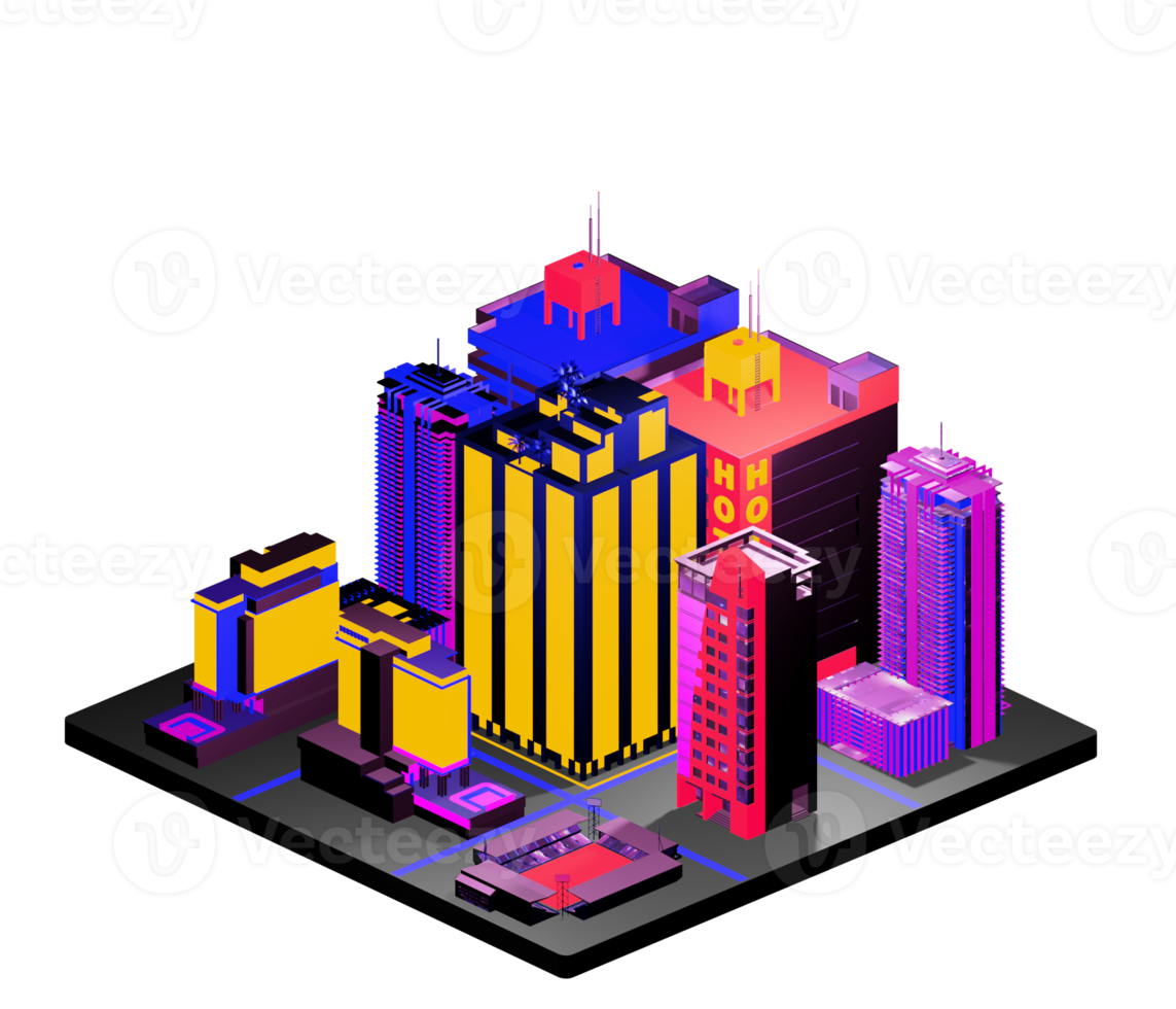 Isometric building in retro style png