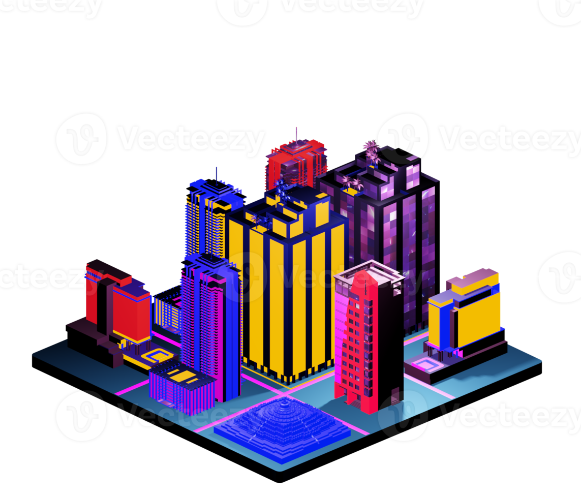 Isometric building arrangement png