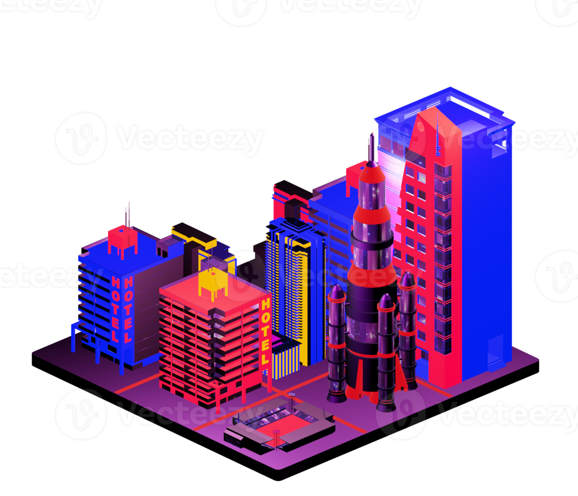 Isometric building arrangement png