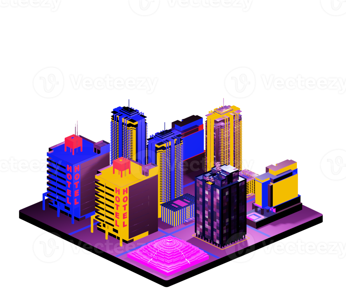 Isometric building in retro style png