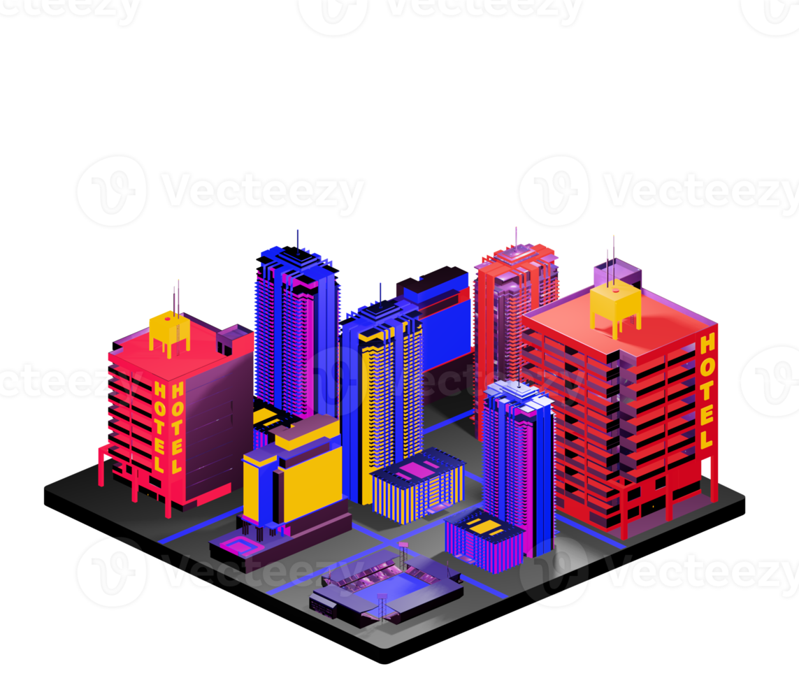 Isometric building arrangement png