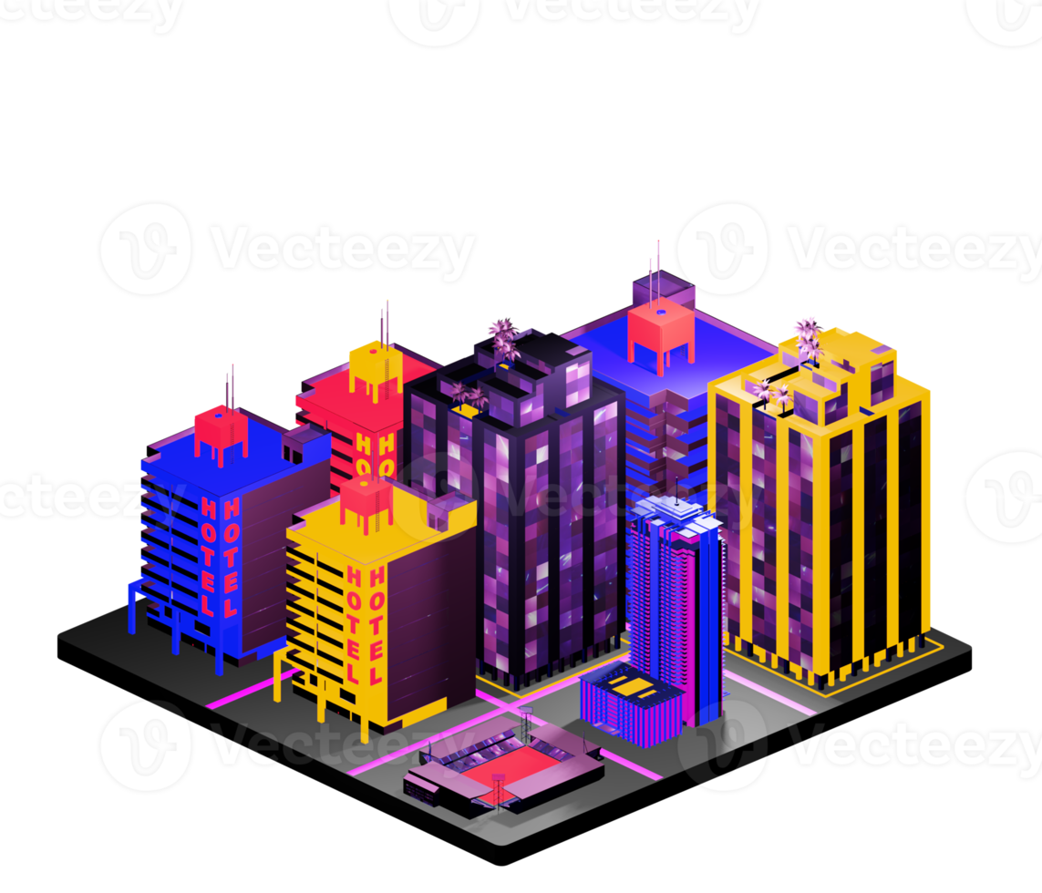 Isometric building arrangement png