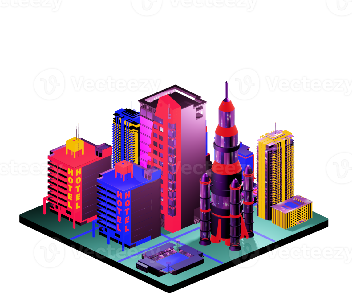 Isometric building arrangement png