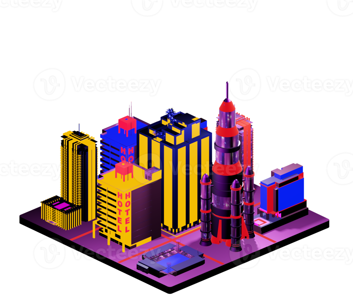 Isometric building arrangement png