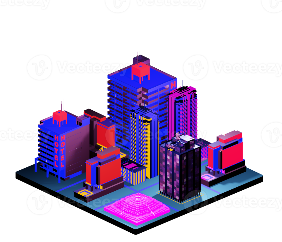 Isometric building arrangement png