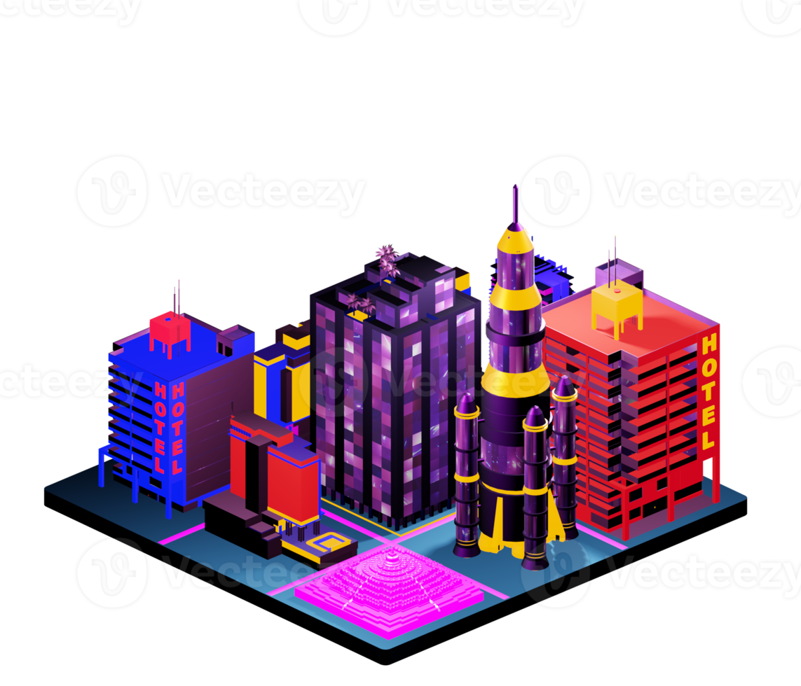 Isometric building arrangement png