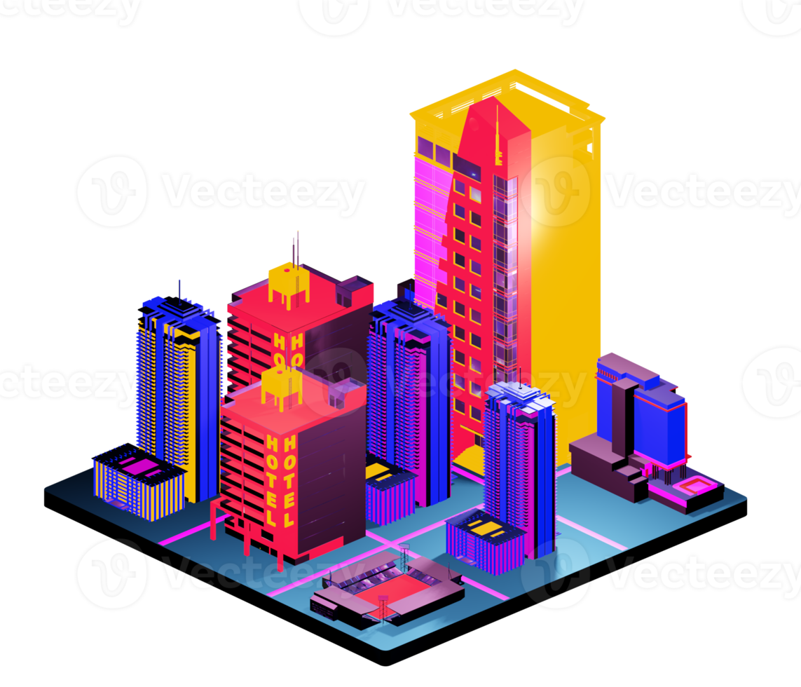 Isometric building arrangement png