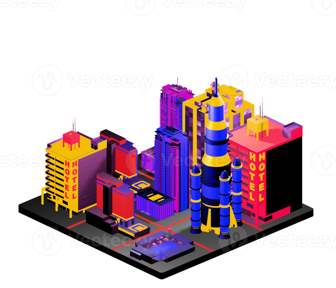 Isometric building arrangement png