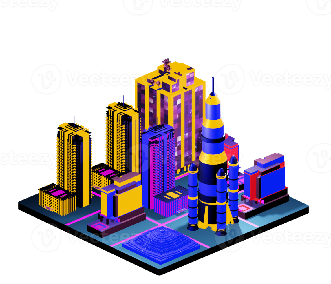 Isometric building arrangement png