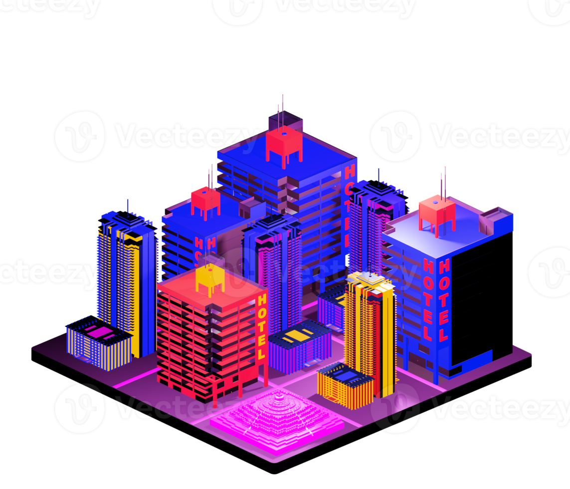 Isometric building in retro style png