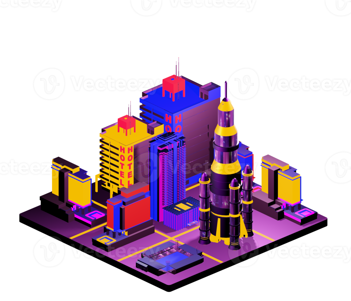 Isometric building arrangement png