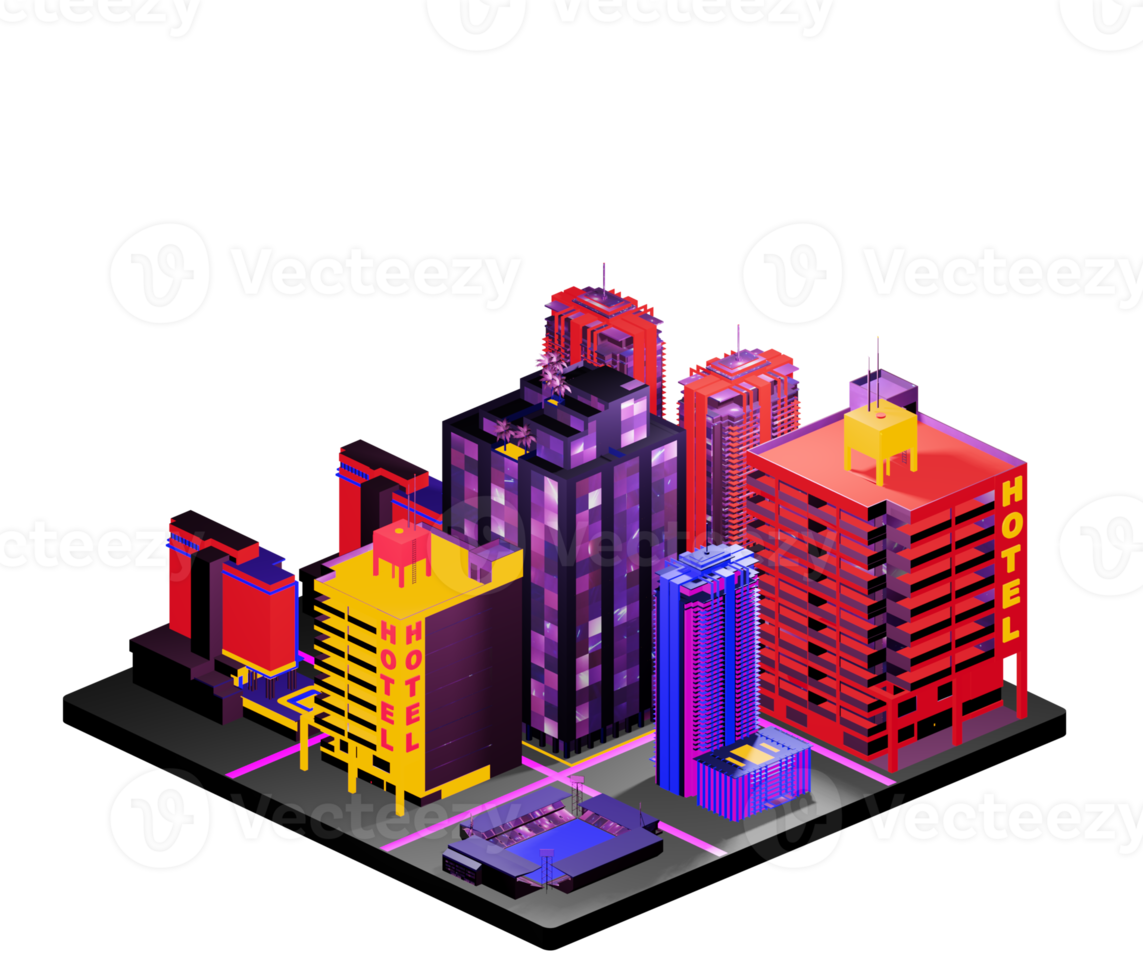 Isometric building arrangement png