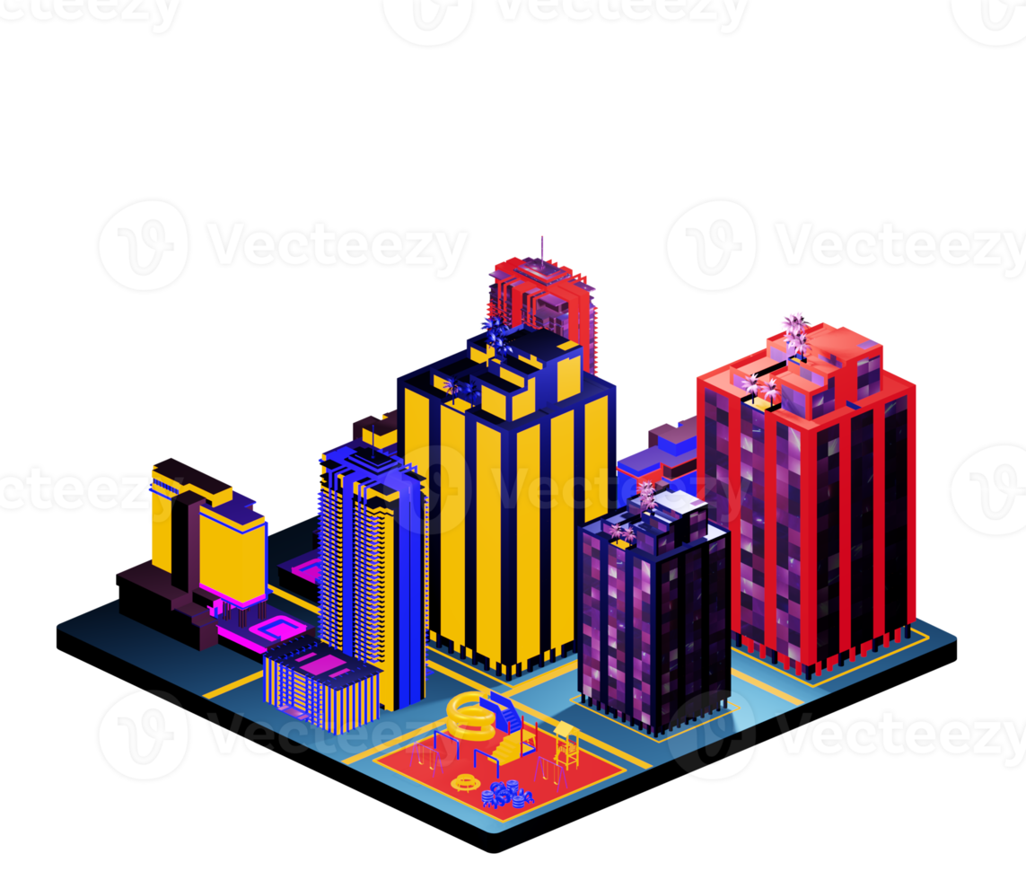 Isometric building arrangement png