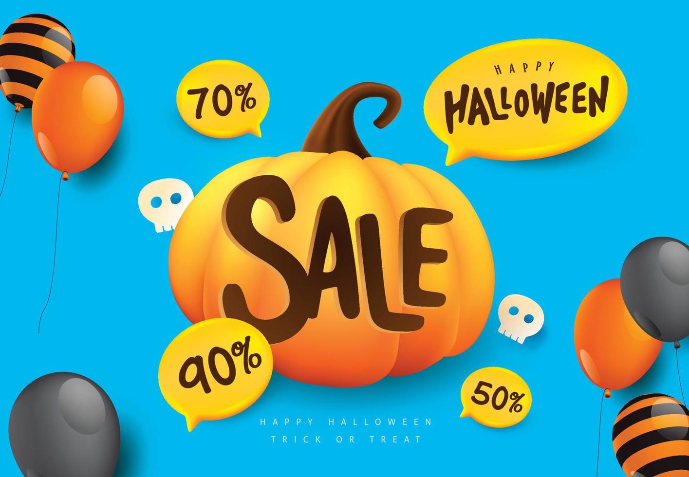 diseño de fondo de banner de venta de halloween con elementos festivos halloween vector