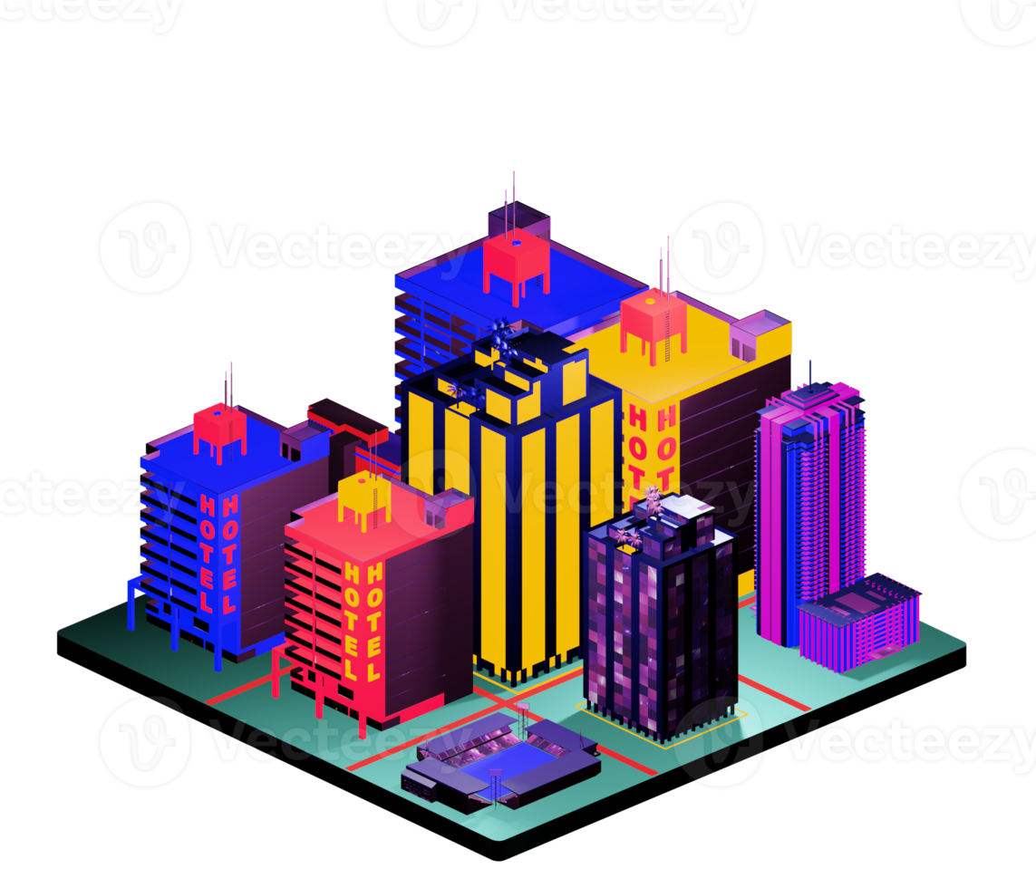 Isometric building in retro style png