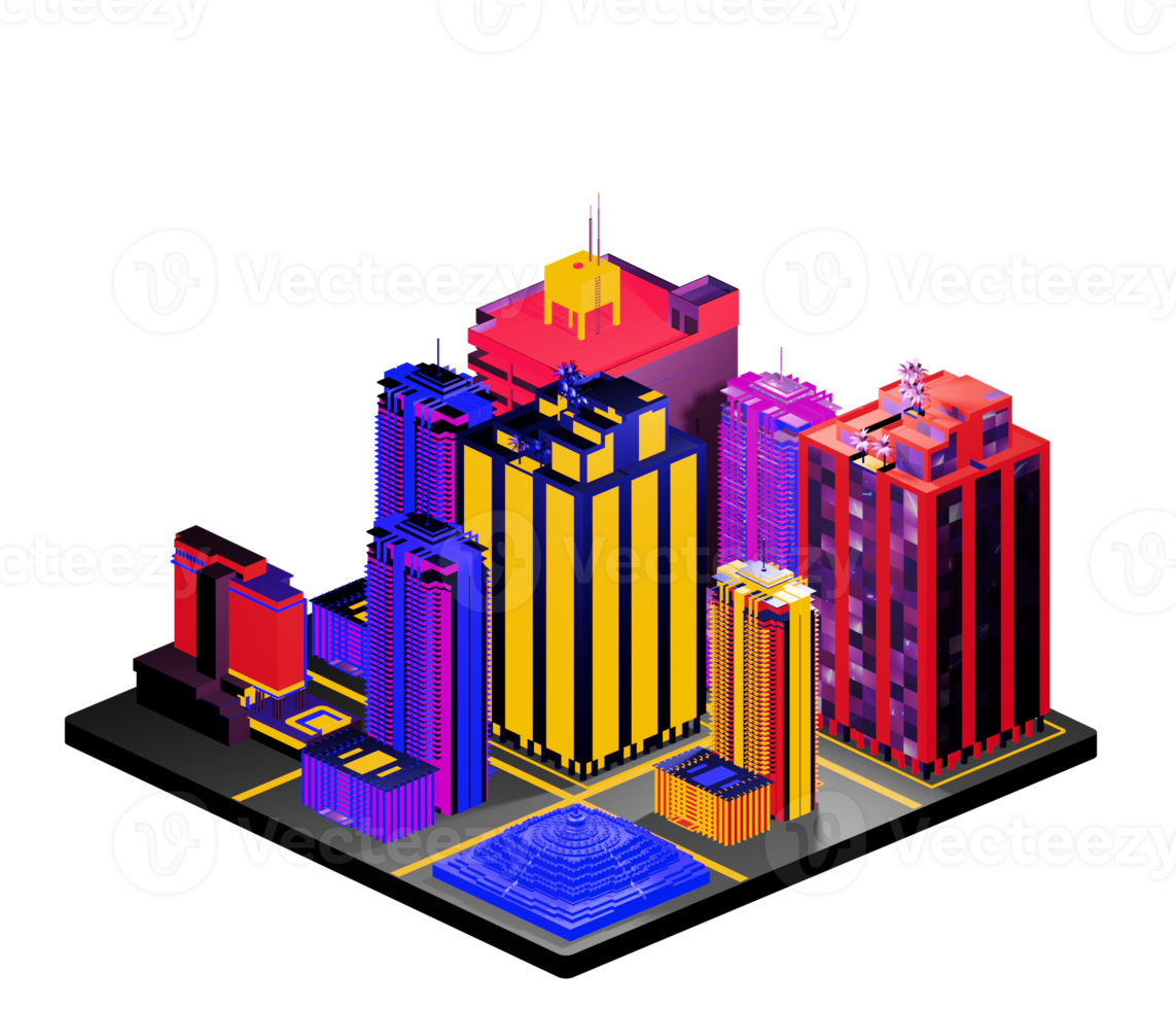 Isometric building arrangement png