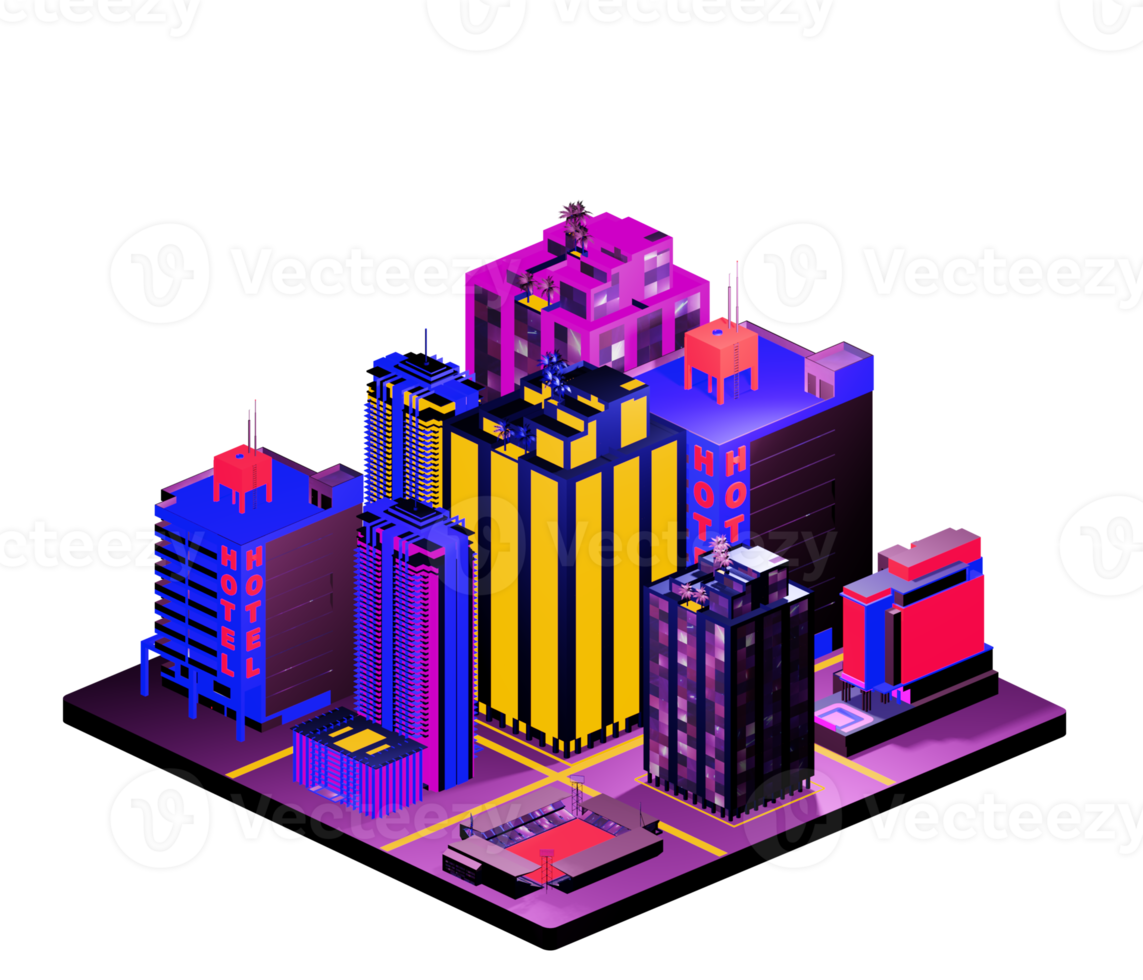 Isometric building arrangement png