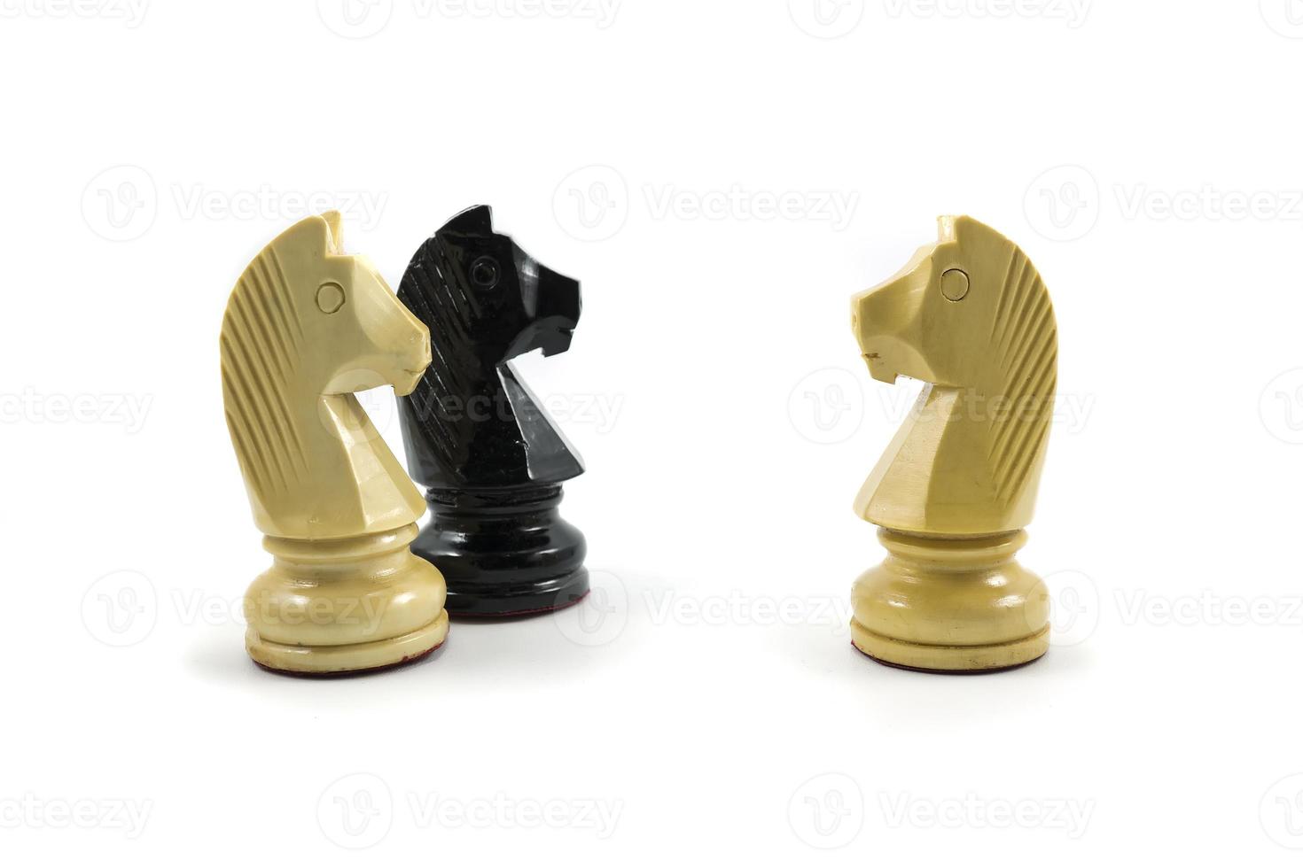 jealousy and sharing of loved ones. Illustration with simple chess horse. photo