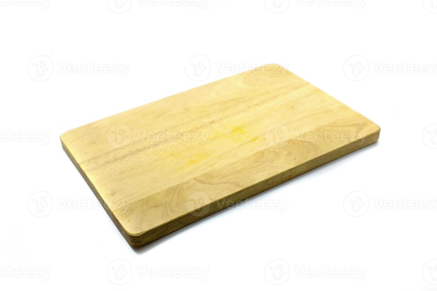 rectangular wooden cutting board for cutting food isolated on a white photo