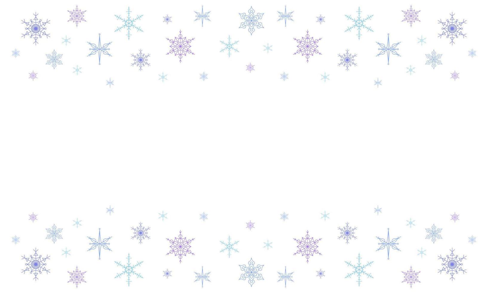 Banner with snowflakes on the top and bottom edge. vector illustration