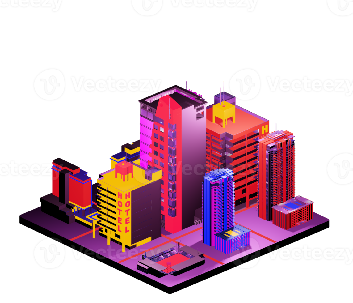 Isometric building arrangement png