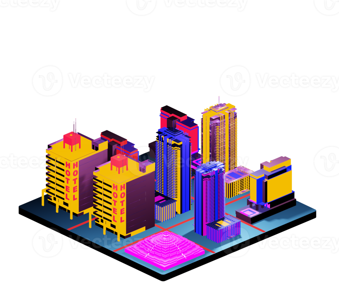 Isometric building arrangement png
