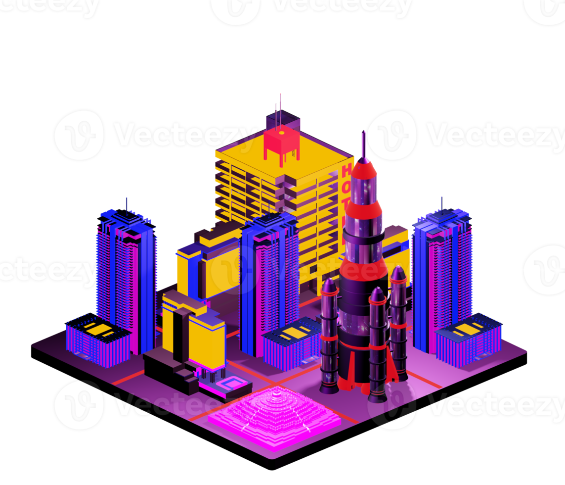 Isometric building arrangement png