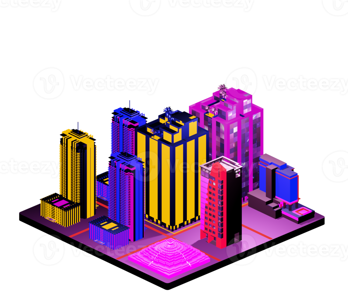 Isometric building arrangement png