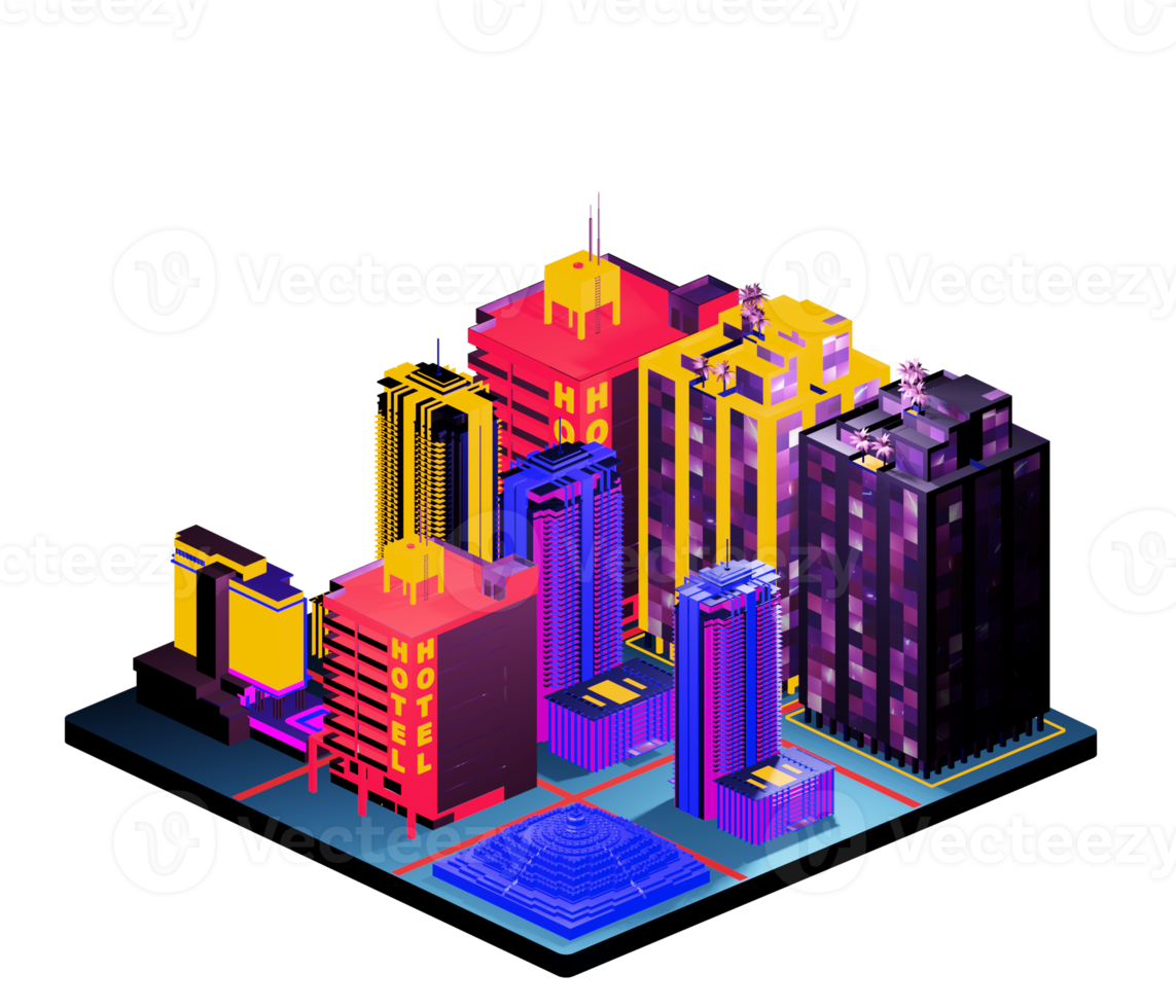 Isometric building arrangement png