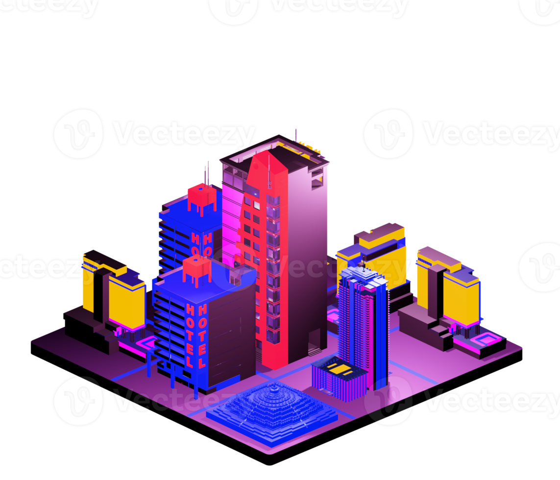 Isometric building arrangement png