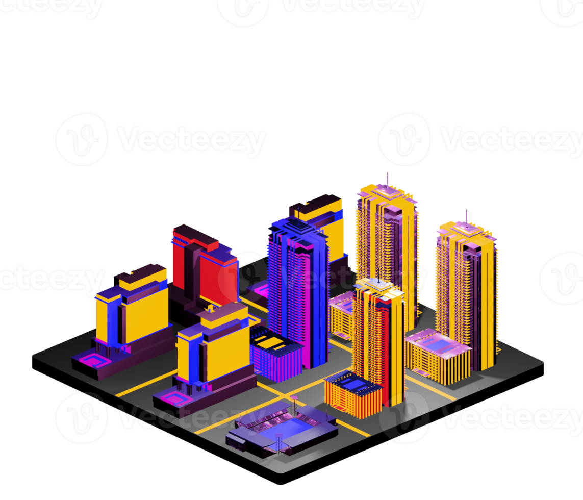 Isometric building arrangement png